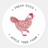 Kip Verse Eieren Gepersonaliseerd Ronde Sticker (Voorkant)