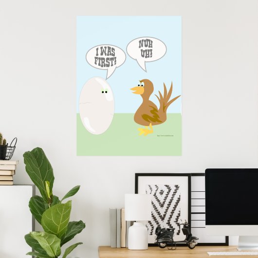 Kip versus Eieren Het Poster! Poster (Thuiskantoor)