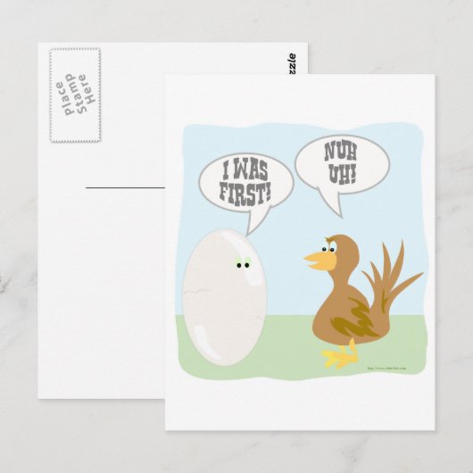 Kip versus Eierschoen! Briefkaart (Voorkant / Achterkant)