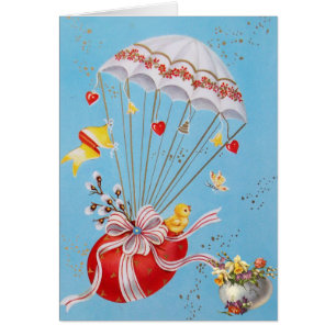 KIP VIEGT MET RODE PAAS EI BALLON