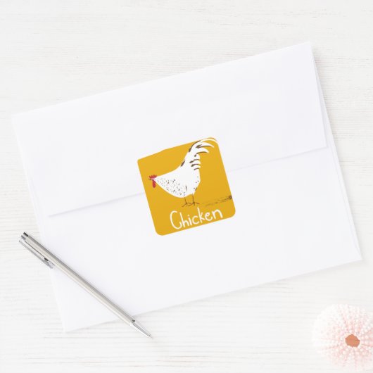  kip vierkante sticker (Envelop)