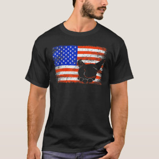 Kip Vogel Vintage Amerikaanse Vlag Kip 4 juli  T-shirt