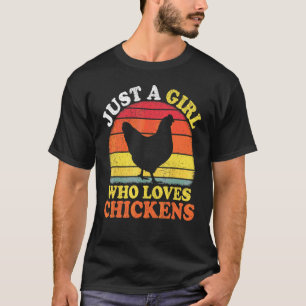 Kip Vogel Vintage Gewoon Een Meisje Dat Van Kip Ho T-shirt