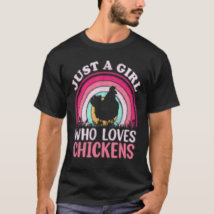 Kip Vogel Vintage Retro Gewoon Een Meisje Dat Van T-shirt