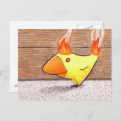 Kip voor briefkaart tegen brand (Voorkant / Achterkant)