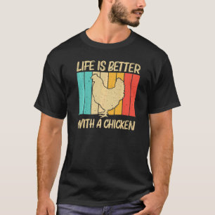 Kip voor mannen Vrouwelijke kippen en kippootpluim T-shirt