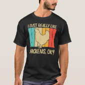 Kip voor mannen Vrouwelijke kippen en kippootpluim T-shirt (Voorkant)