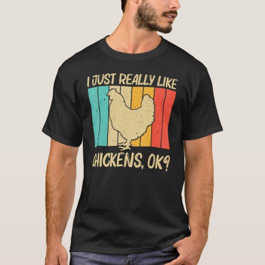 Kip voor mannen Vrouwelijke kippen en kippootpluim T-shirt (Voorkant)
