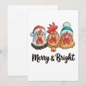 Kip vrolijk en helder Kerstmis boerderij vakantie Feestdagenkaart (Voorkant / Achterkant)
