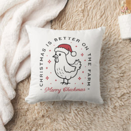 Kip vrolijk kerstfeest boerderij grappig boerderij kussen