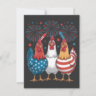 Kip VS Vlag Patriottisch 4 juli Briefkaart