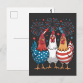 Kip VS Vlag Patriottisch 4 juli Briefkaart (Voorkant / Achterkant)