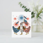 Kip VS Vlag Patriottisch 4 juli Briefkaart (Staand voorkant)