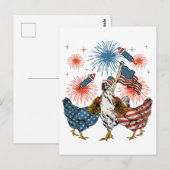 Kip VS Vlag Patriottisch 4 juli Briefkaart (Voorkant / Achterkant)