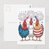Kip VS-vlag Patriottisch 4 juli Briefkaart (Voorkant / Achterkant)
