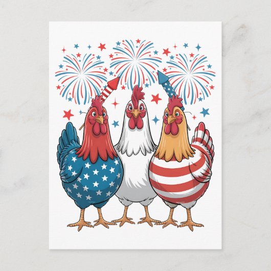 Kip VS-vlag Patriottisch 4 juli Briefkaart (Voorkant)
