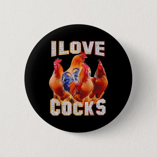 Kip waar ik van hou ronde button 5,7 cm (Voorkant)