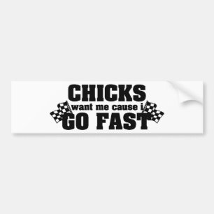 Kip wil me omdat ik snel ga bumpersticker