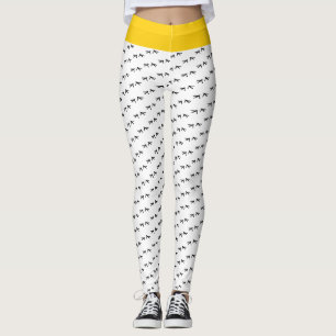 Kip wordt gek! Funky Zwart & Wit & Gele Pop Leggings