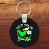 Kip wrijven voor mijn geluk St Patrick's Day Sleutelhanger (Voorkant)