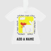 Kip zegt Cluck Ornament (voorkant)