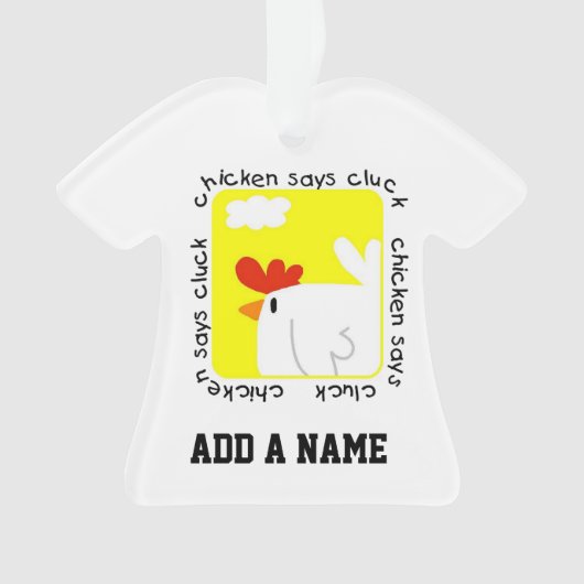 Kip zegt Cluck Ornament (voorkant)