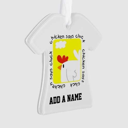 Kip zegt Cluck Ornament (voorkant)