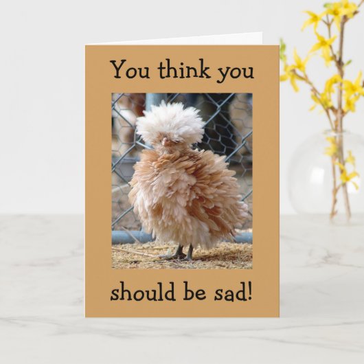 KIP ZEGT-IN EEN KOOI / SLECHT HAAR DAG-OVER DE HEU KAART (Gele Bloem)