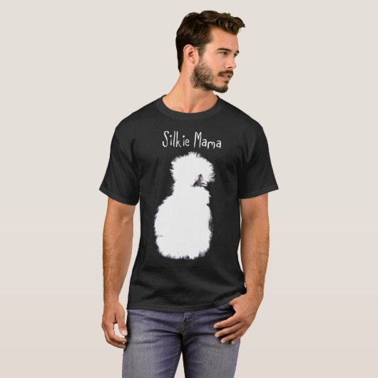 Kip - Zijde Mama Wit Fluffy Zijdezachte Kip T-shirt (Voorkant volledig)