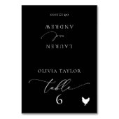 Kip Zwart Minimalistisch Trouwtafelnummer Kaart (Voorkant)