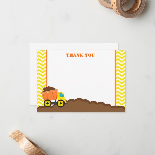 Kipauto Bouw Bedanktkaarten Notitiekaartje (Voorkant / Achterkant in situ)