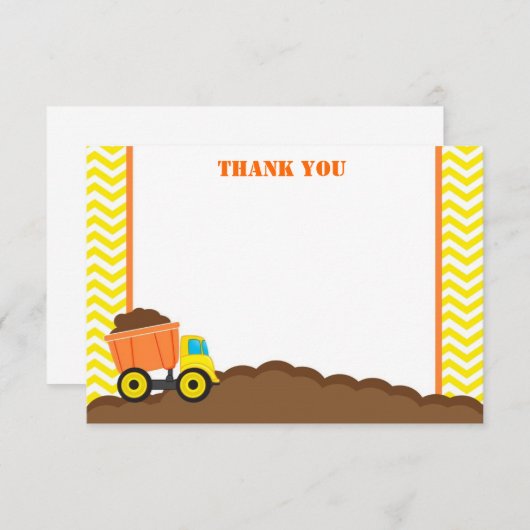 Kipauto Bouw Bedanktkaarten Notitiekaartje (Voorkant / Achterkant)