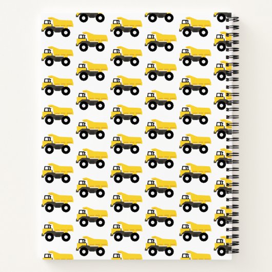 Kipauto Bouwtrucks Kinderen Monogram Notitieboek (Achterkant)