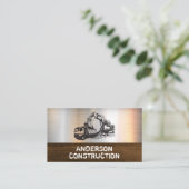 Kipauto en graafmachine visitekaartje (Staand voorkant)