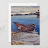 Kipawa Long Boat beroemd gemaakt door Charlie Raps Feestdagenkaart (Voorkant / Achterkant)