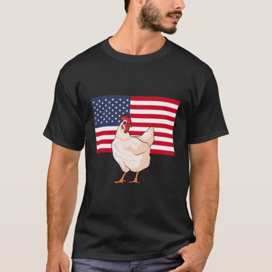 Kipboer patriottisch VS-vlaggenontwerp T-shirt (Voorkant)