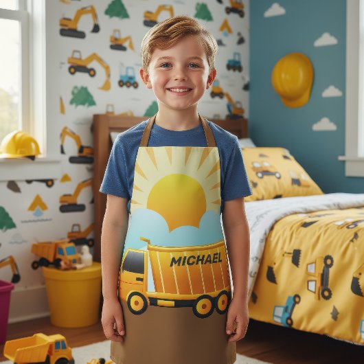 Kipcar Constructie Thema Kinderen Schort