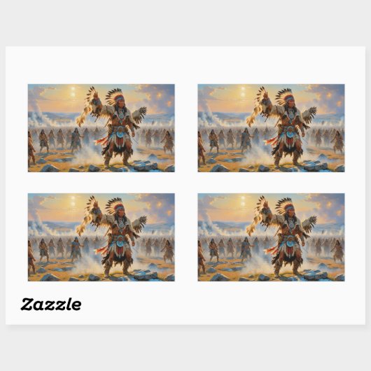 KIPDANSEN 3 RECHTHOEKIGE STICKER (Vel)