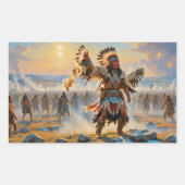 KIPDANSEN 3 RECHTHOEKIGE STICKER (Voorkant)