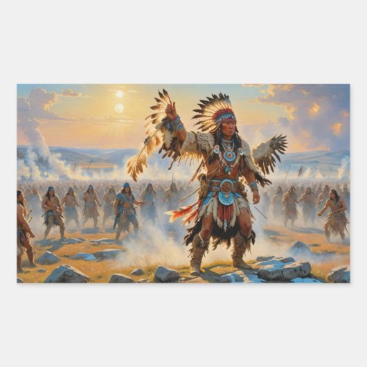 KIPDANSEN 3 RECHTHOEKIGE STICKER (Voorkant)