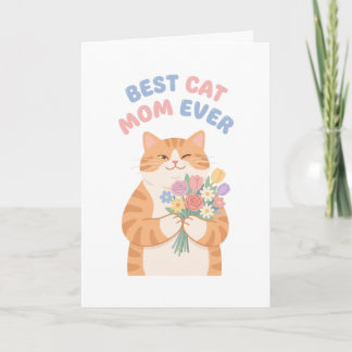 Kipende oranje tabby kat Moederdag Kunst Kaart