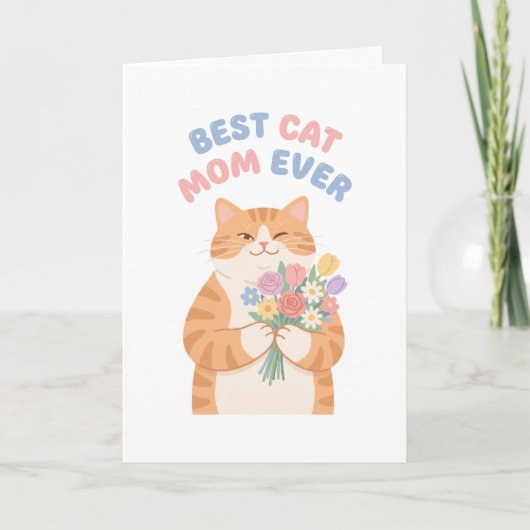 Kipende oranje tabby kat Moederdag Kunst Kaart (Voorkant)