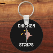 Kipfilets grappige dansende kip BBQ barbeque Sleutelhanger (Voorkant)