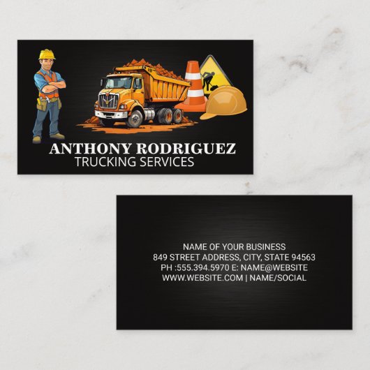 Kipkar | Bouwuitrusting | Arbeider Visitekaartje (Voorkant / Achterkant)