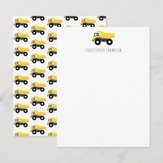 Kipkar Constructie Trucks Kinderen Kinder- Notitiekaartje (Voorkant / Achterkant)