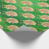 Kipkerst op groen cadeaupapier (Hoek)