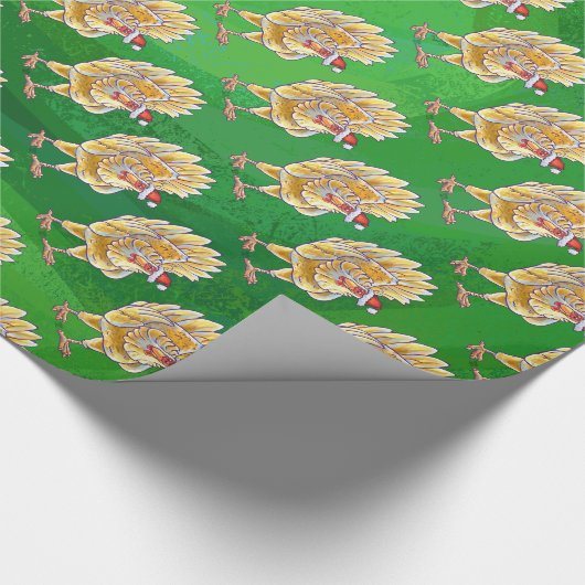 Kipkerst op groen cadeaupapier (Hoek)