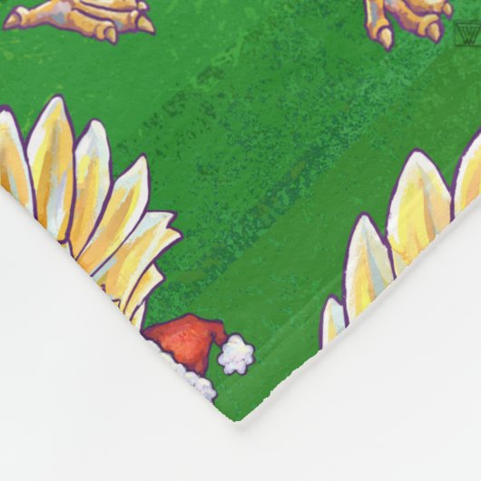 Kipkerst op groen fleece deken (Hoek)