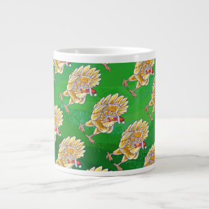 Kipkerst op groen grote koffiekop