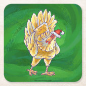 Kipkerst op groen kartonnen onderzetters (Voorkant)